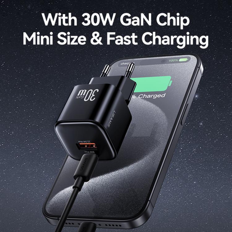 USAMS CC263 30W GaN USB-C / Type-C, USB Dual-port Mini Fast Charger