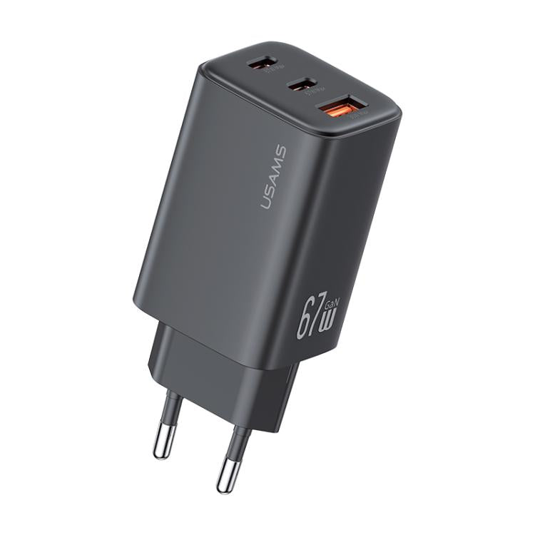 USAMS CC265 67W GaN 2 x Type-C, USB Triple-port Mini Fast Charger