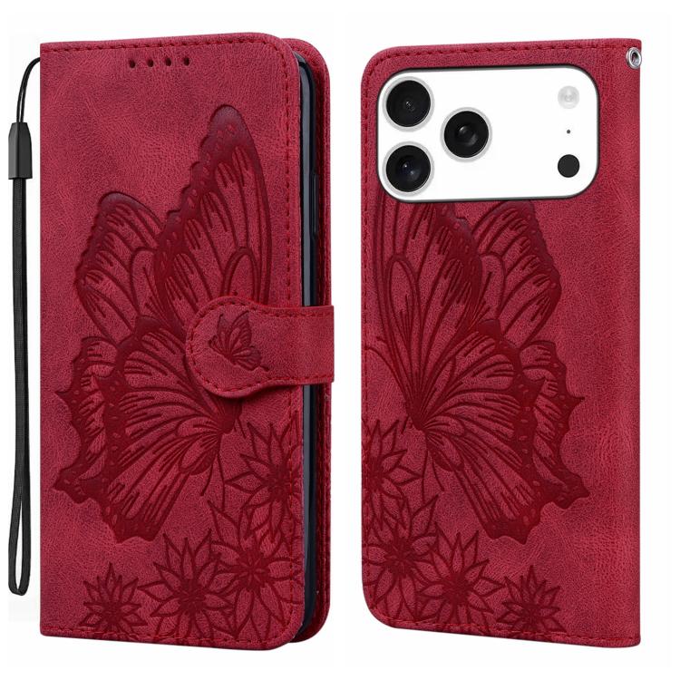 Retro Skin Feel Butterflies Embossing Horizontal Flip Leather Phone Case