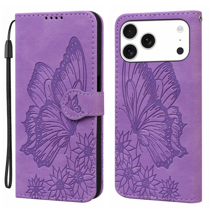 Retro Skin Feel Butterflies Embossing Horizontal Flip Leather Phone Case