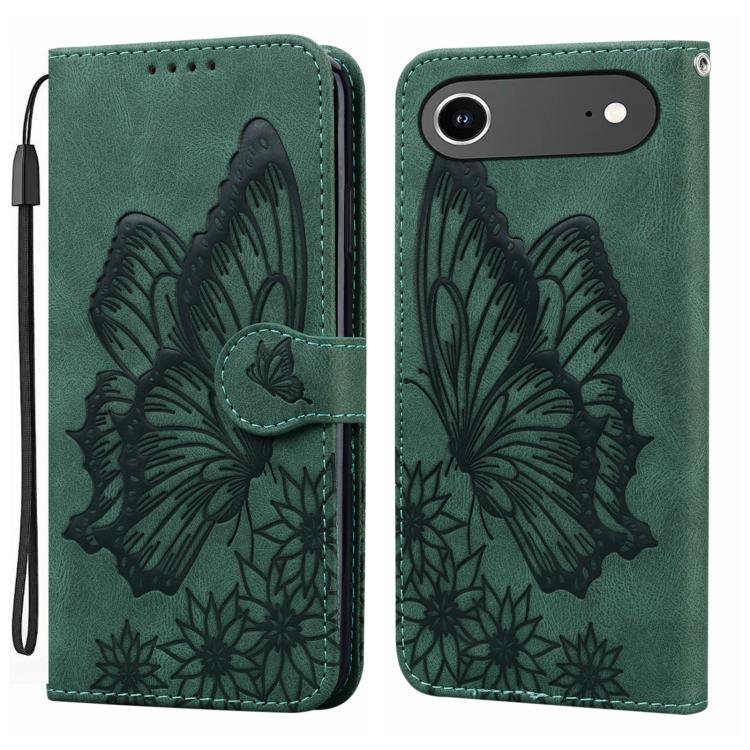 Retro Skin Feel Butterflies Embossing Horizontal Flip Leather Phone Case