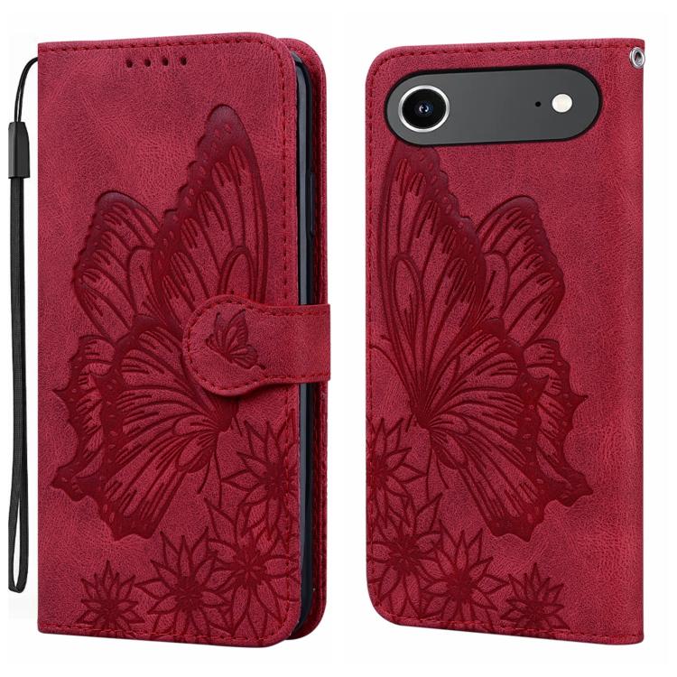 Retro Skin Feel Butterflies Embossing Horizontal Flip Leather Phone Case