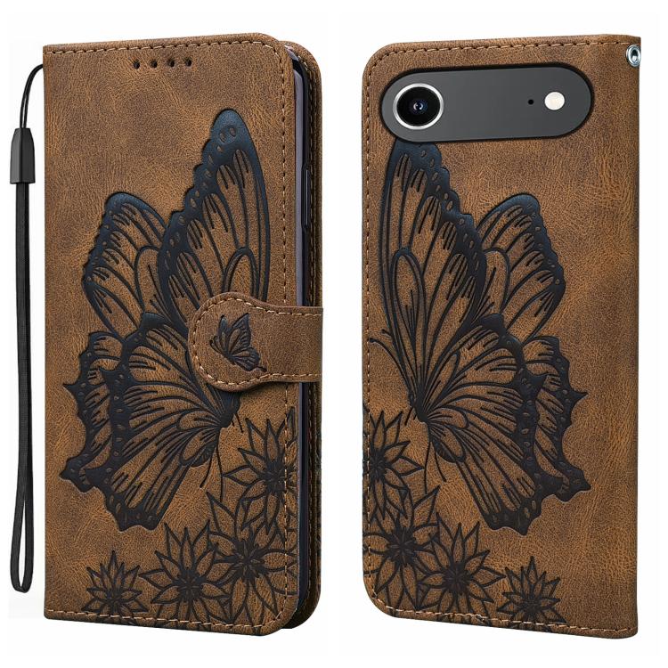 Retro Skin Feel Butterflies Embossing Horizontal Flip Leather Phone Case