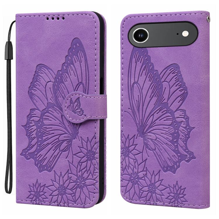 Retro Skin Feel Butterflies Embossing Horizontal Flip Leather Phone Case