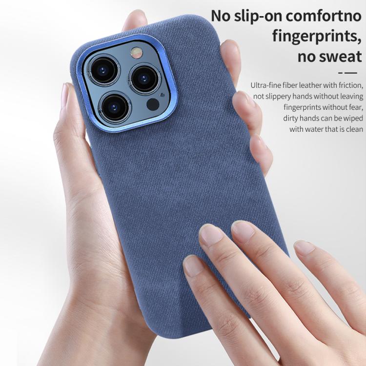 VIETAO Retro Denim Texture PU Leather MagSafe Phone Case