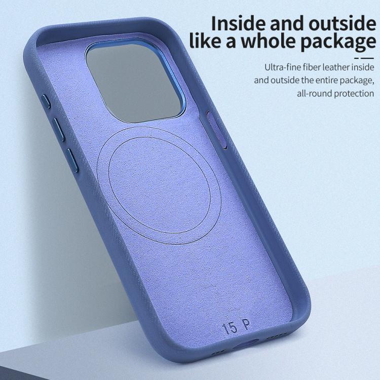 VIETAO Retro Denim Texture PU Leather MagSafe Phone Case