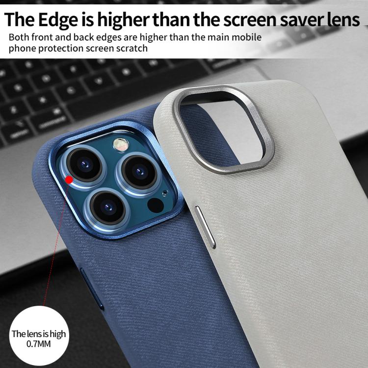 VIETAO Retro Denim Texture PU Leather MagSafe Phone Case