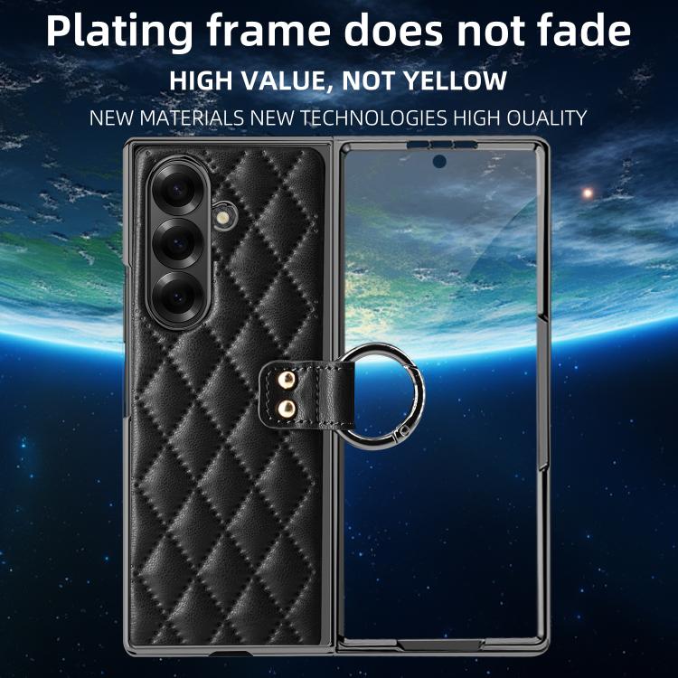 VIETAO Diamond Pattern Metal Ring PU Leather Phone Case