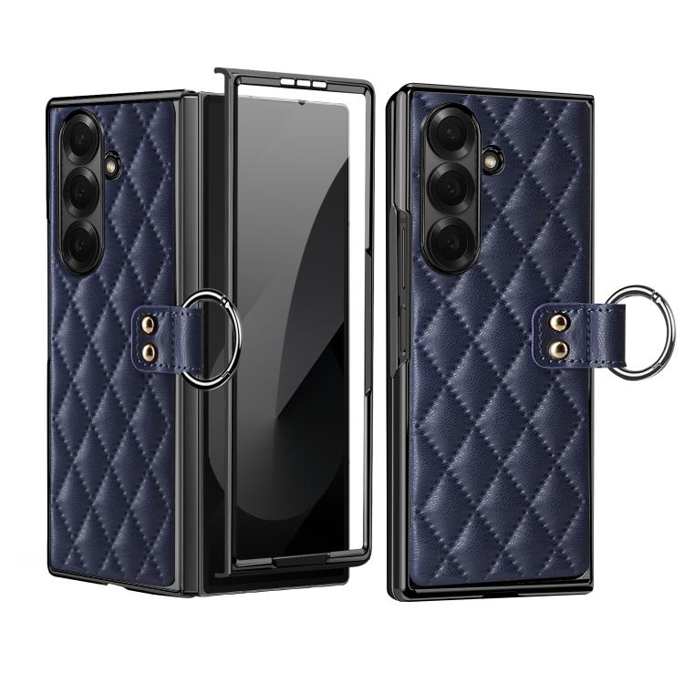 VIETAO Diamond Pattern Metal Ring PU Leather Phone Case