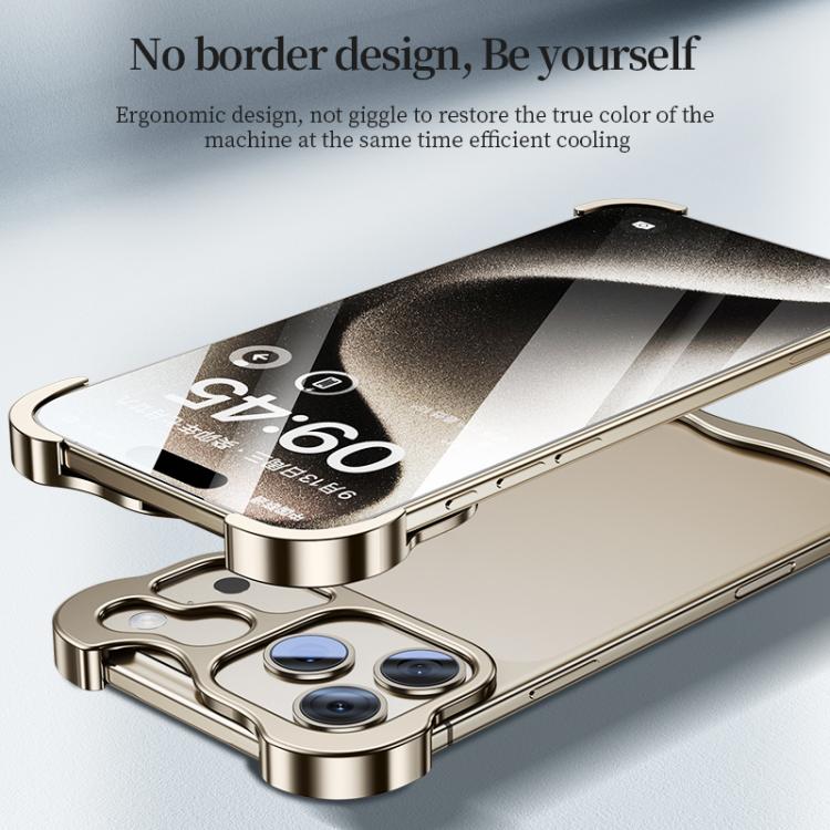 Frameless Metal Corner Pad Phone Case with Lens Film