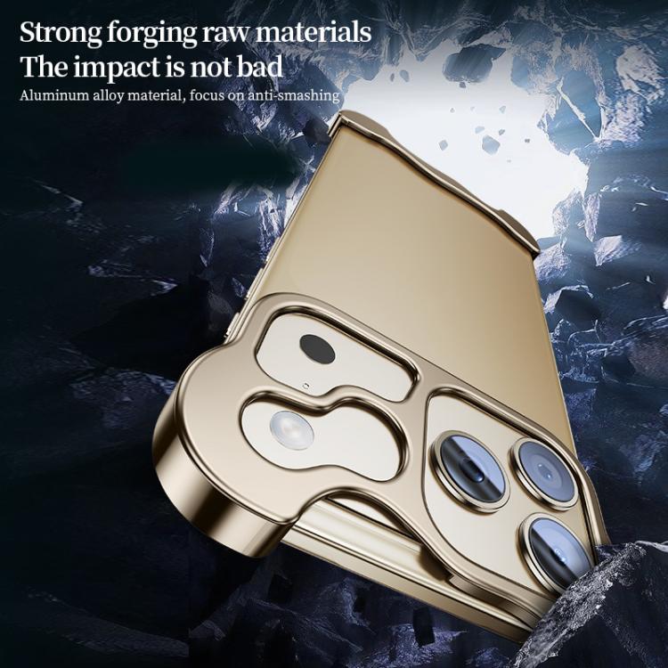 Frameless Metal Corner Pad Phone Case with Lens Film