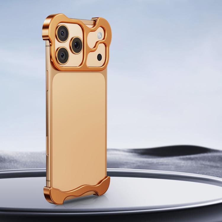 Frameless Metal Corner Pad Phone Case with Lens Film