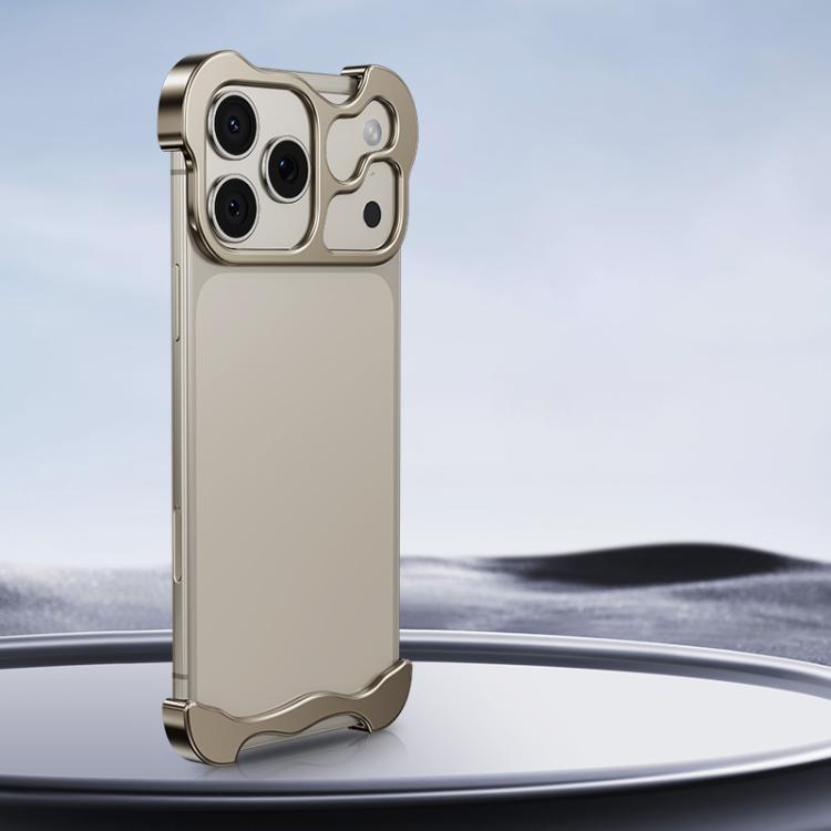 Frameless Metal Corner Pad Phone Case with Lens Film
