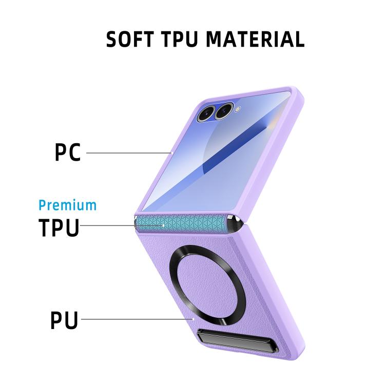 Integrated Invisible Bracket CD Texture Magnetic Litchi Skin Pasting Phone Case