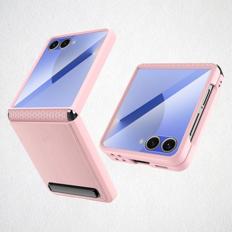 Integrated Invisible Bracket Litchi Skin Pasting Phone Case