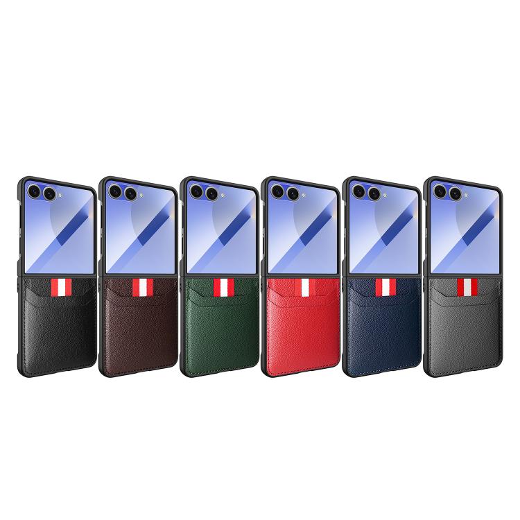 Integrated Webbing Card Slot Les Film Litchi Skin Pasting Phone Case