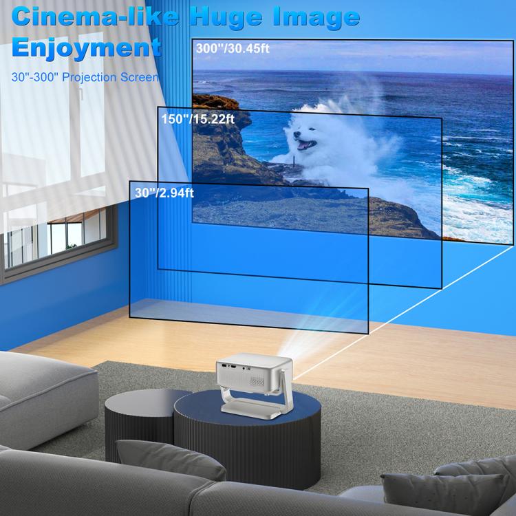 Cheerlux C6C Android Version 1280x720P 180ANSI Bluetooth 5.0 Smart Projector, with Gimbal