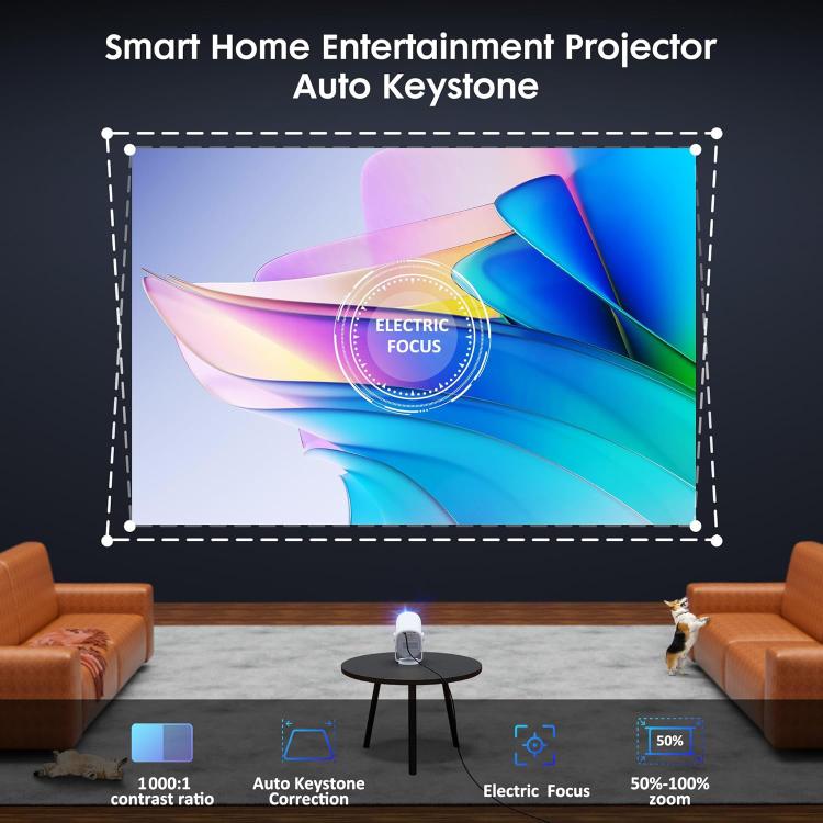 Cheerlux H1 Whale OS Version 1280x720P 180ANSI Smart Projector, with Gimbal