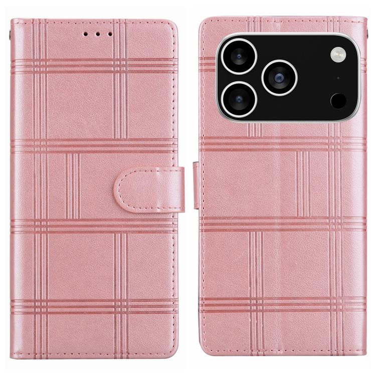 Embossed Checkered Leather Phone Case