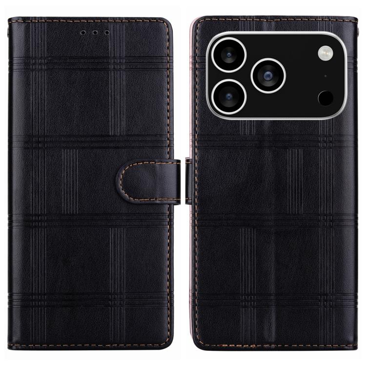Embossed Checkered Leather Phone Case