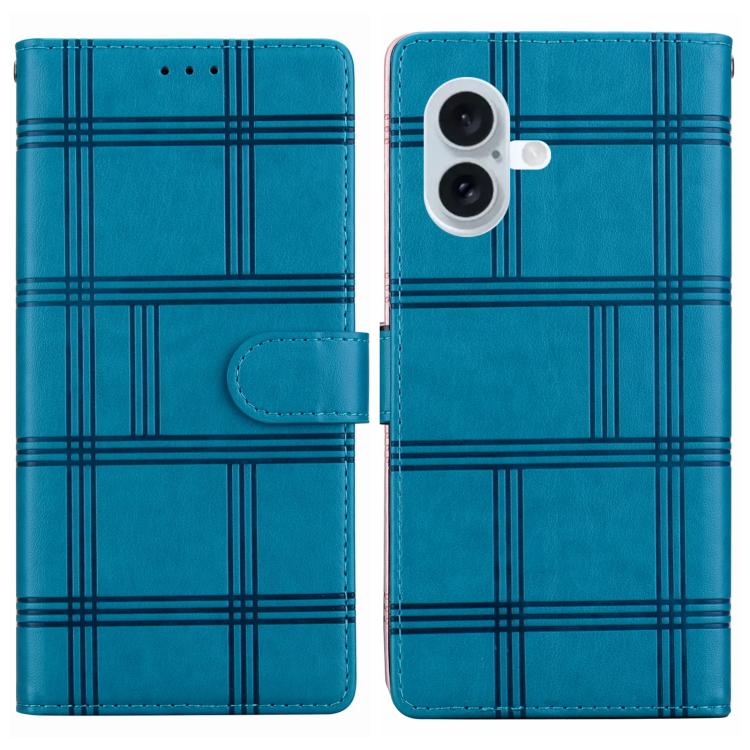 Embossed Checkered Leather Phone Case