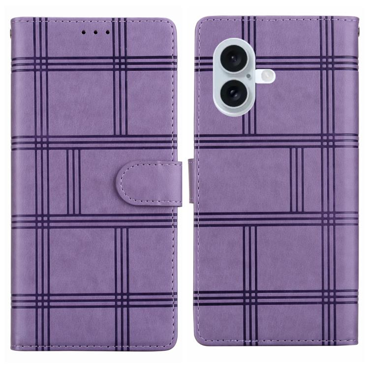 Embossed Checkered Leather Phone Case