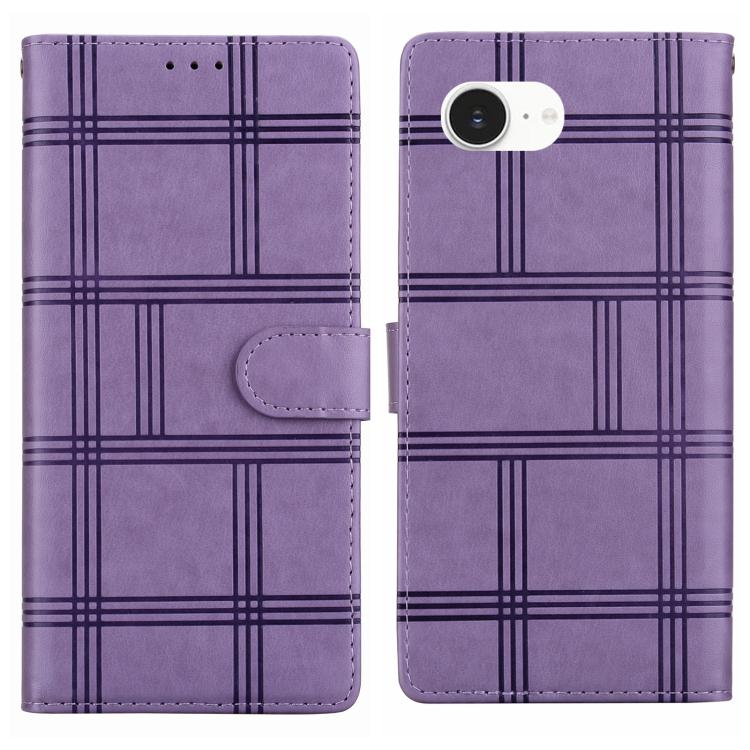 Embossed Checkered Leather Phone Case