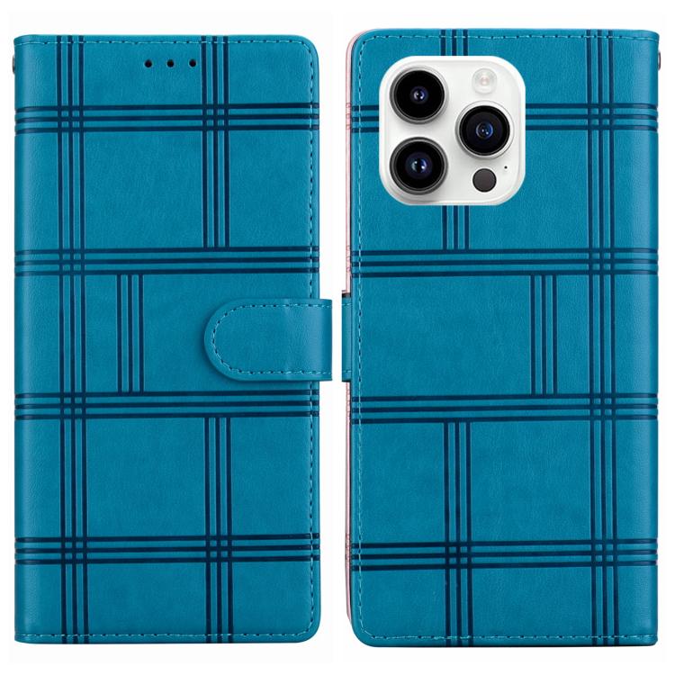 Embossed Checkered Leather Phone Case