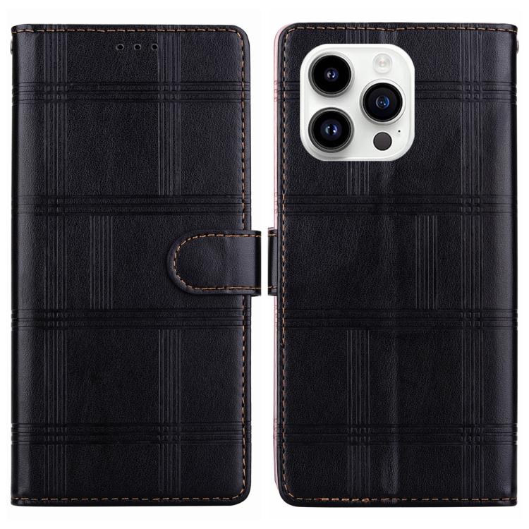 Embossed Checkered Leather Phone Case