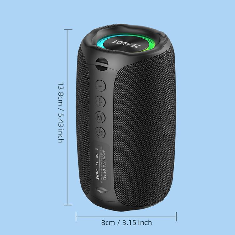 Zealot M2 8W Portable Outdoor RGB Bluetooth Speaker, without Microphone