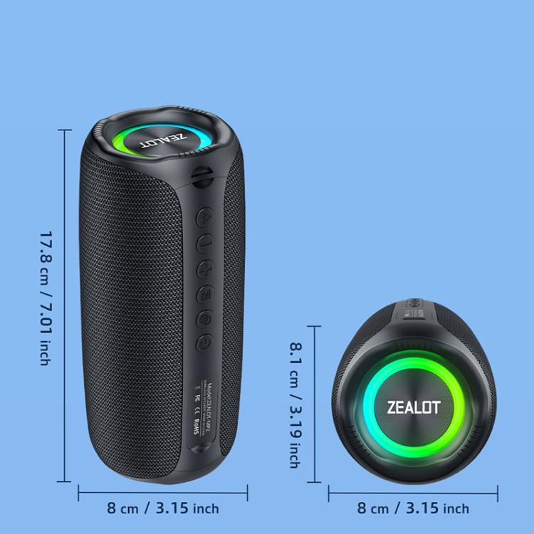 Zealot MP2 20W Portable Outdoor RGB Bluetooth Speaker