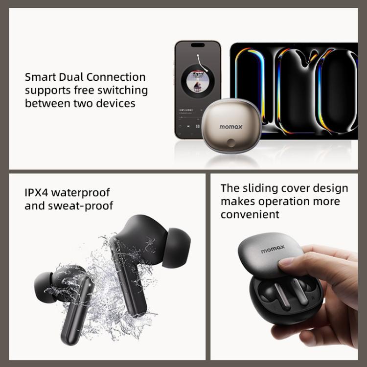 MOMAX 1-Vibe Lite True Wireless Noise Cancelling BT5.4 Earphones