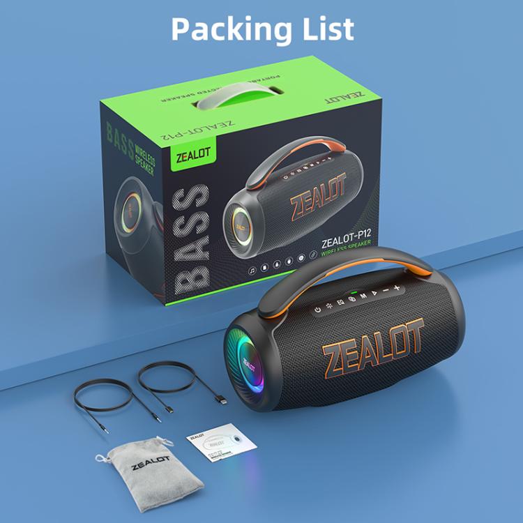 Zealot P12 60W Portable Handheld Outdoor RGB Bluetooth Speaker