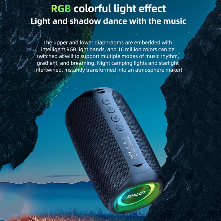 Zealot M2 8W Portable Outdoor RGB Bluetooth Speaker