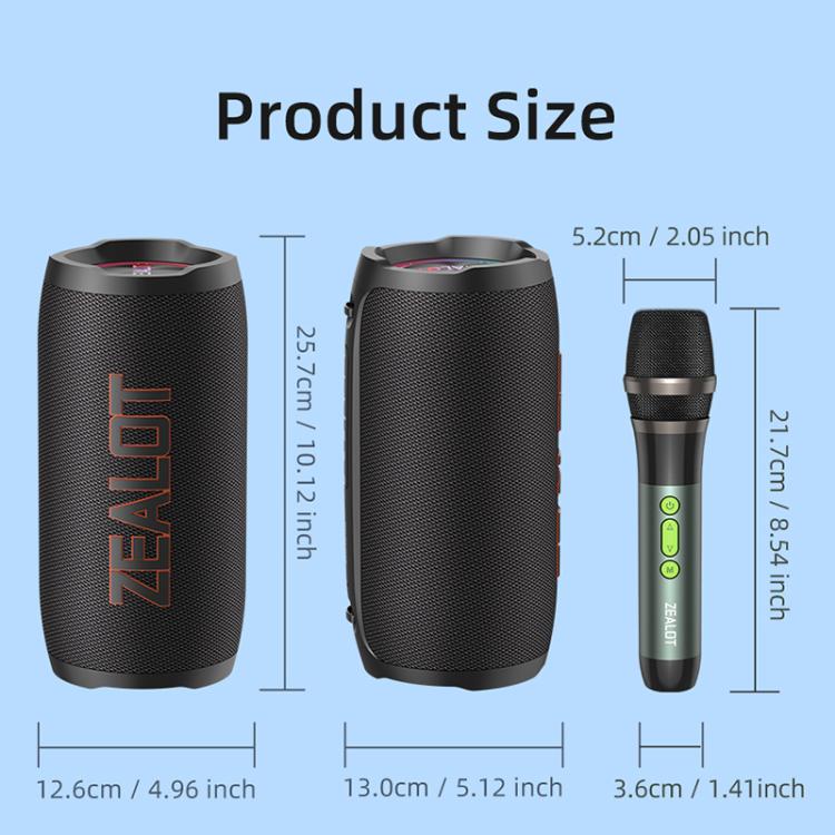 Zealot S76 50W Portable Outdoor RGB Bluetooth Speaker