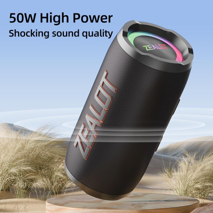 Zealot S76 50W Portable Outdoor RGB Bluetooth Speaker