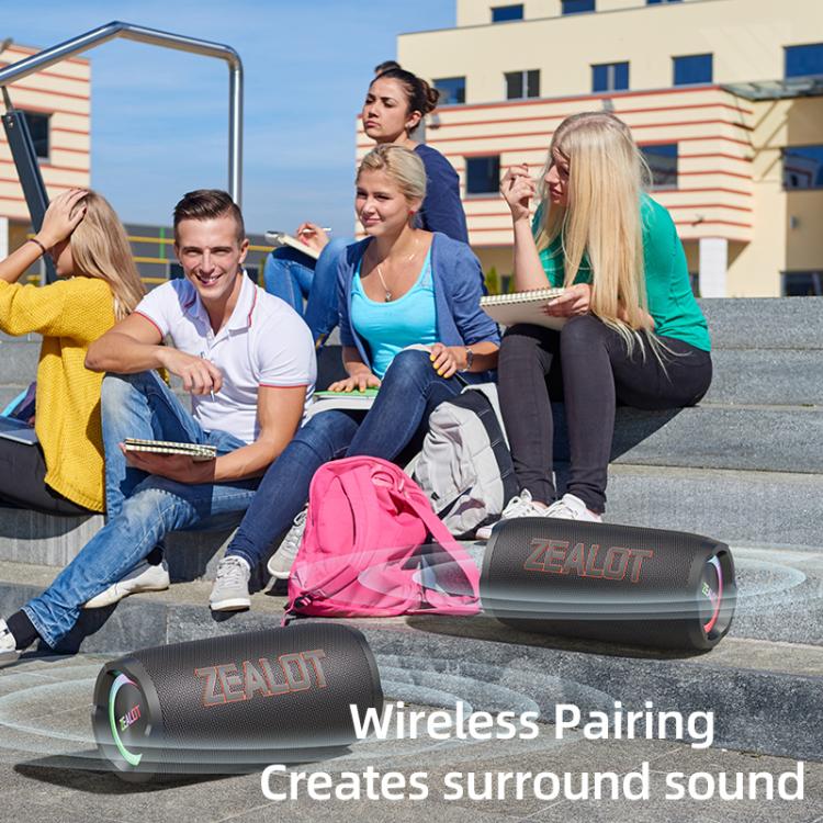 Zealot S76 50W Portable Outdoor RGB Bluetooth Speaker