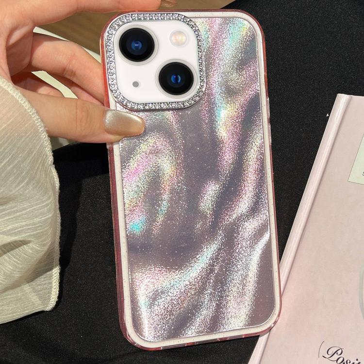3 in 1 Diamond Lens Frame Quicksand Pattern Phone Case