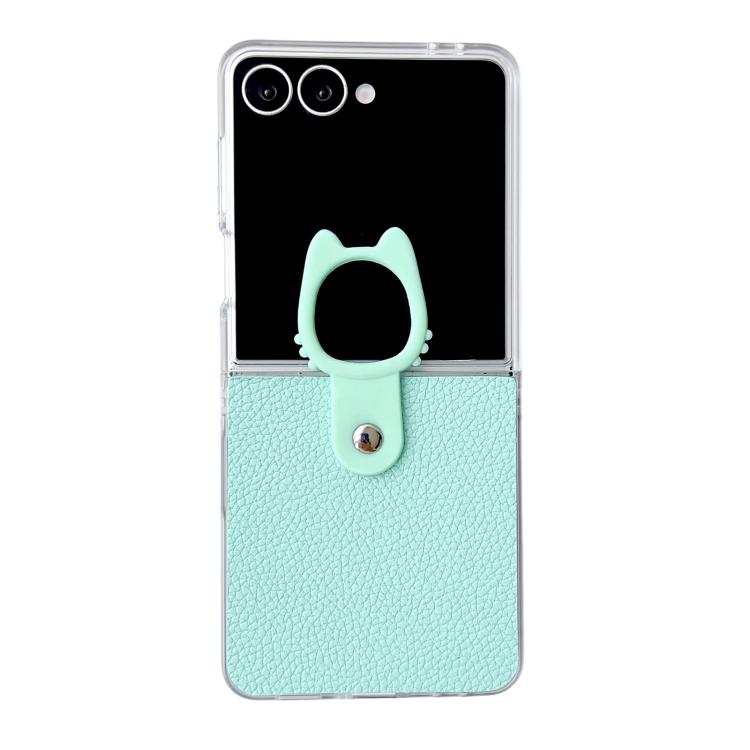 Transparent Frame Jelly PU + PC Phone Case with Ring Holder, For Samsung Galaxy Z Flip6 5G / Z Flip7 FE, For Samsung Galaxy Z Flip7 5G, For Samsung Galaxy Z Flip5 5G