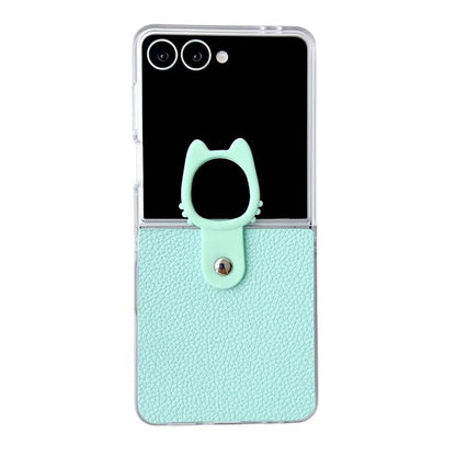 Transparent Frame Jelly PU + PC Phone Case with Ring Holder, For Samsung Galaxy Z Flip6 5G / Z Flip7 FE, For Samsung Galaxy Z Flip7 5G, For Samsung Galaxy Z Flip5 5G