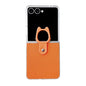 Transparent Frame Jelly PU + PC Phone Case with Ring Holder, For Samsung Galaxy Z Flip6 5G / Z Flip7 FE, For Samsung Galaxy Z Flip7 5G, For Samsung Galaxy Z Flip5 5G
