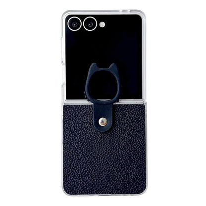 Transparent Frame Jelly PU + PC Phone Case with Ring Holder, For Samsung Galaxy Z Flip6 5G / Z Flip7 FE, For Samsung Galaxy Z Flip7 5G, For Samsung Galaxy Z Flip5 5G