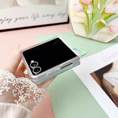 Transparent Frame Jelly PU + PC Phone Case with Ring Holder, For Samsung Galaxy Z Flip6 5G / Z Flip7 FE, For Samsung Galaxy Z Flip7 5G, For Samsung Galaxy Z Flip5 5G