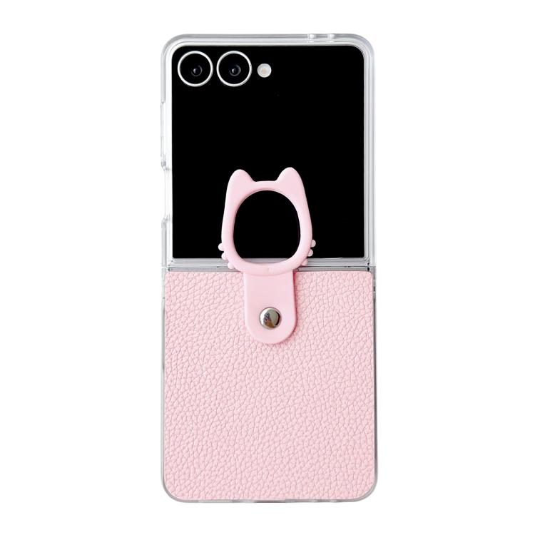 Transparent Frame Jelly PU + PC Phone Case with Ring Holder, For Samsung Galaxy Z Flip6 5G / Z Flip7 FE, For Samsung Galaxy Z Flip7 5G, For Samsung Galaxy Z Flip5 5G