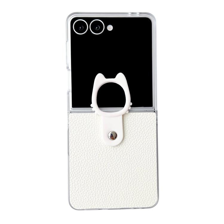 Transparent Frame Jelly PU + PC Phone Case with Ring Holder, For Samsung Galaxy Z Flip6 5G / Z Flip7 FE, For Samsung Galaxy Z Flip7 5G, For Samsung Galaxy Z Flip5 5G