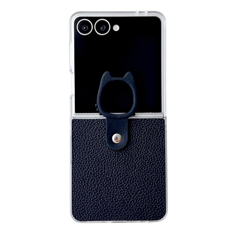 Transparent Frame Jelly PU + PC Phone Case with Ring Holder