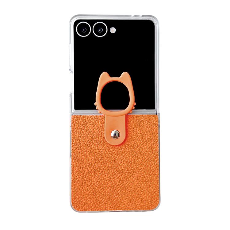 Transparent Frame Jelly PU + PC Phone Case with Ring Holder, For Samsung Galaxy Z Flip6 5G / Z Flip7 FE, For Samsung Galaxy Z Flip7 5G, For Samsung Galaxy Z Flip5 5G