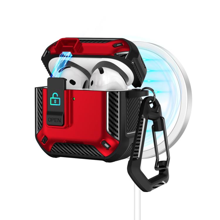 Two Color MagSafe Magnetic Earphone Case with Holder & Security Lock