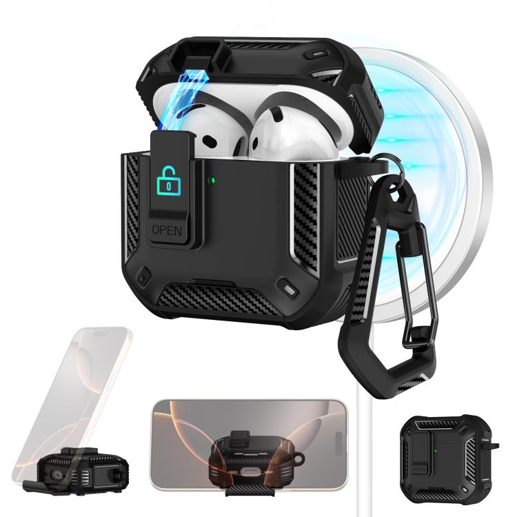 Two Color MagSafe Magnetic Earphone Case with Holder & Security Lock