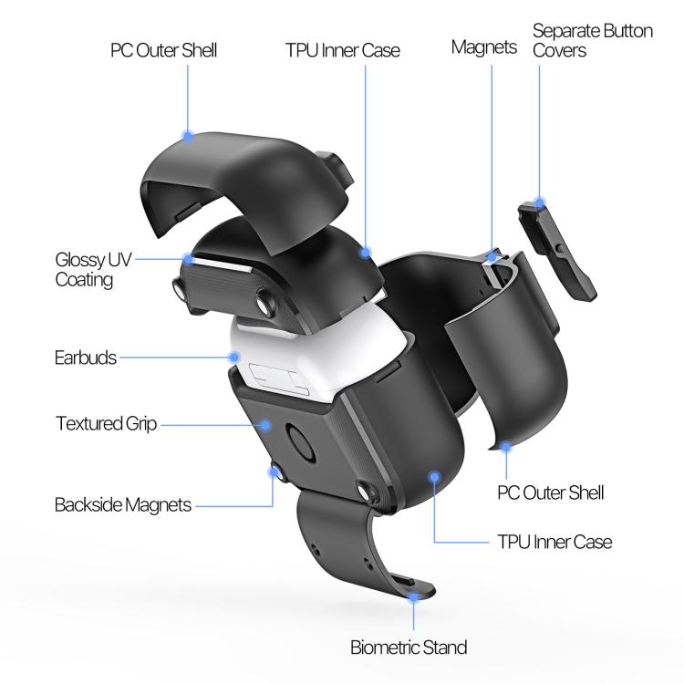 DUX DUCIS PECQ Series Magnetic Earphone Case with Holder & Security Lock
